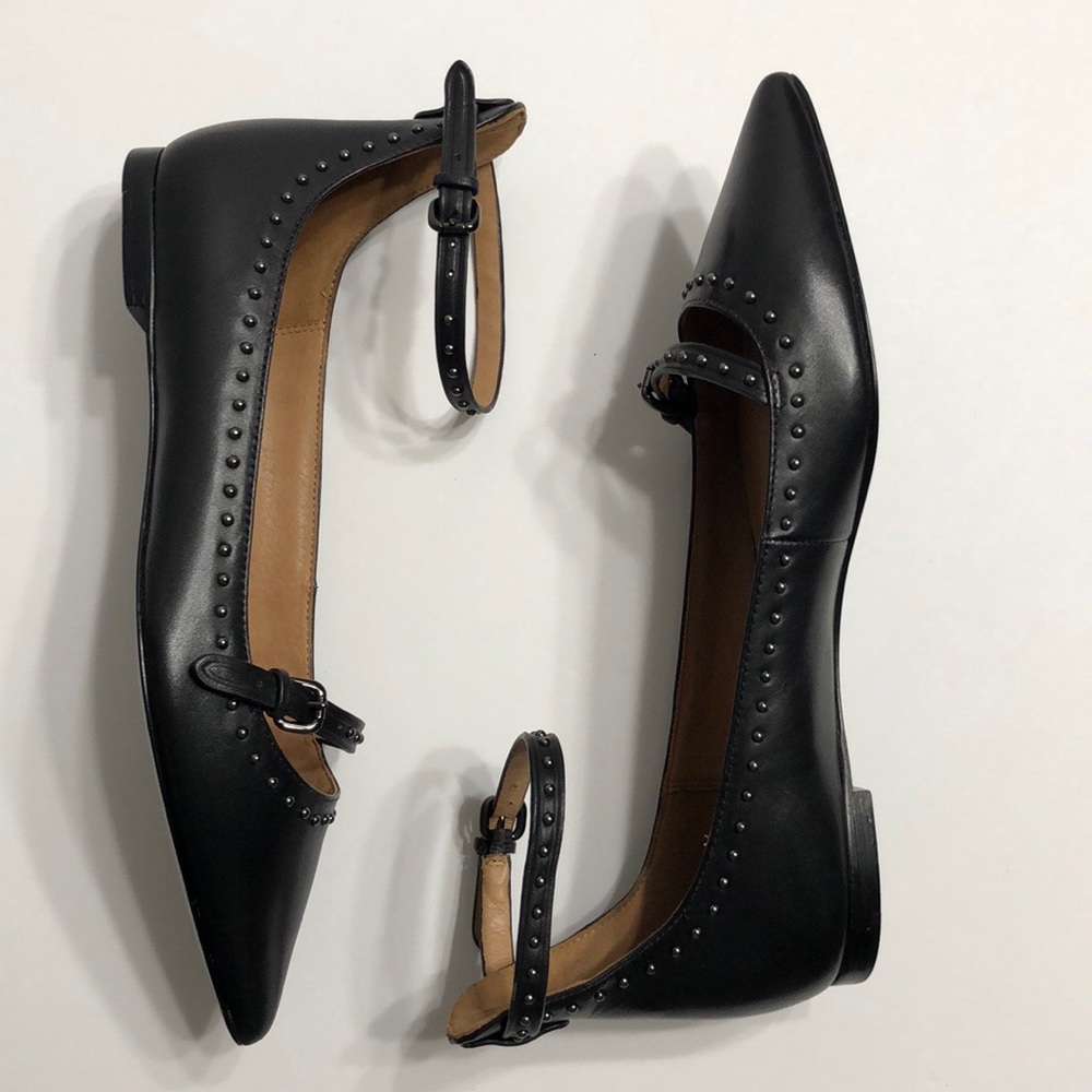 COACH Jody Leather Studded Flats • Size 5.5